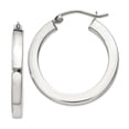 thumbnail image 1 of 925 Sterling Silver 3x25mm Square Tube Hoop Earrings 26x24mm Wide 3mm Thick Hoop Earring for Women, 1 of 2