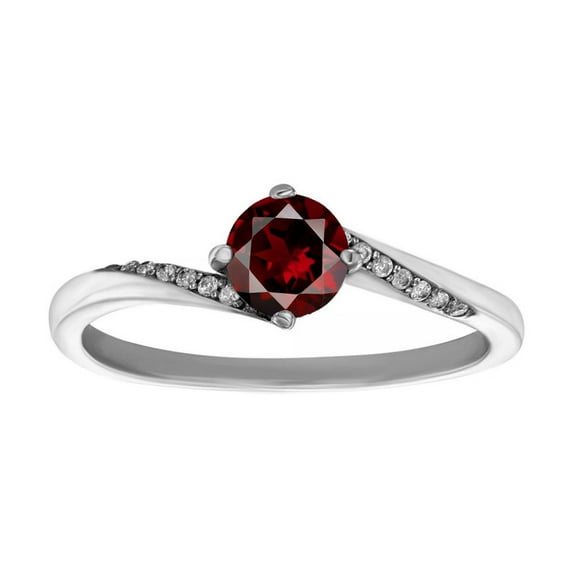 925 Sterling Silver 4.00 Mm Natural Garnet Gemstone Promising Ring For Women