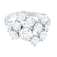 thumbnail image 1 of 925 Sterling Silver 4.14 Carat Round Moissanite Cluster Style Women Wedding Engagement Promise Ring_11, 1 of 5