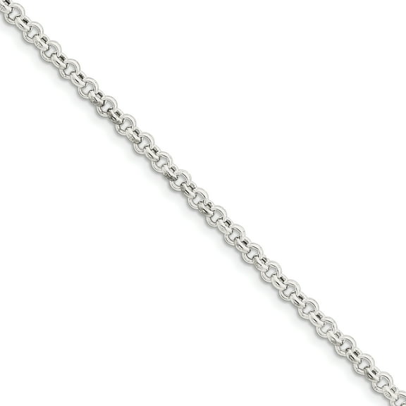 925 Sterling Silver 4.25mm Rolo Chain Bracelet
