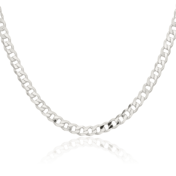 925 Sterling Silver 4.5mm Curb Link Chain Necklace 18 inch