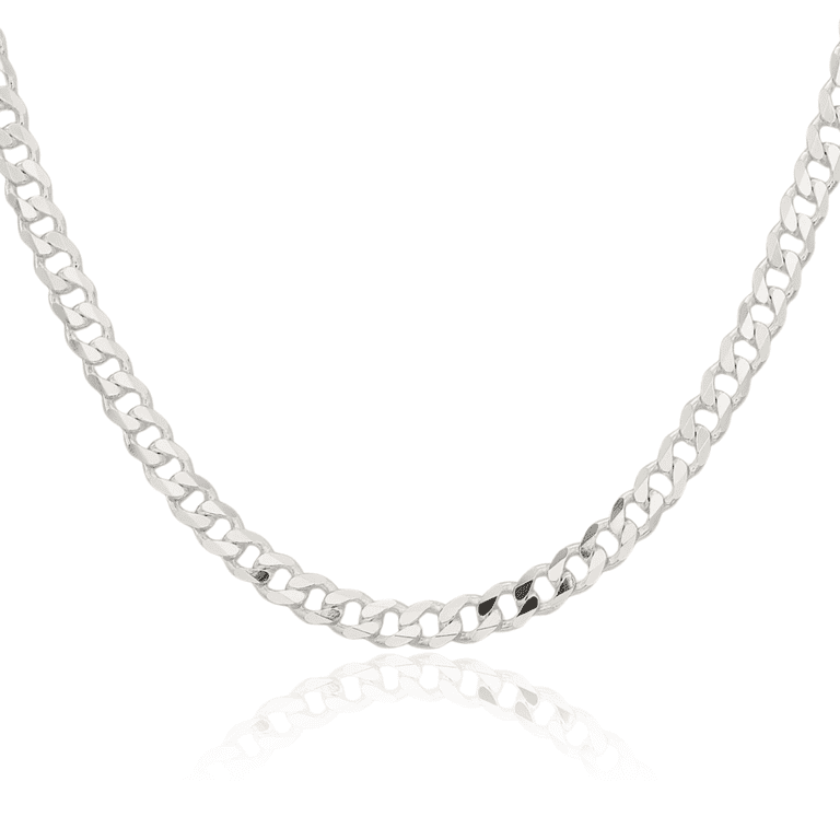 925 Sterling Silver 4.5mm Curb Link Chain Necklace - Walmart.com