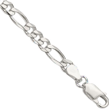 925 Sterling Silver 4.5mm Figaro Link Chain Bracelet