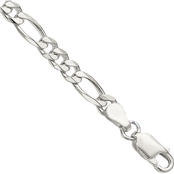 925 Sterling Silver 4.5mm Figaro Link Chain Bracelet