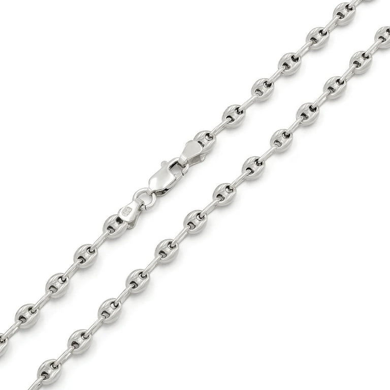 925 Italian Sterling Silver 10.5mm Solid Figaro Diamond hotsell Cut Chain, FREE Microfiber Cloth, ITProLux Yellow Gold Plated Pave Link Neckla