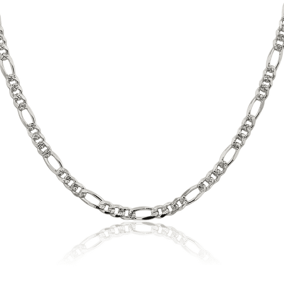 925 Sterling Silver 4.3mm Figaro Link Chain Necklace 16 inch