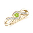 thumbnail image 1 of 925 Sterling Silver 4-Prong Set Twisted Vine Peridot Wedding Engagement Ring Yellow Gold Women’s Statement Promise Ring Jewelry Ring Size 8, 1 of 4