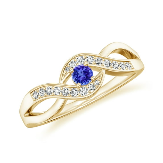 925 Sterling Silver 4-Prong Set Twisted Vine Tanzanite Wedding Engagement Ring Yellow Gold Women’s Statement Promise Ring Jewelry Ring Size 9