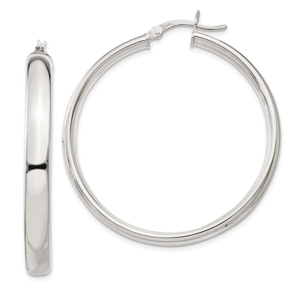 925 Sterling Silver 40mm Hoop Earrings
