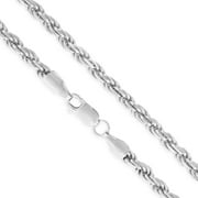 925 Sterling Silver 4MM Rope Diamond-Cut Chain Necklaces, Solid 925 Italy, Next Level Jewelry