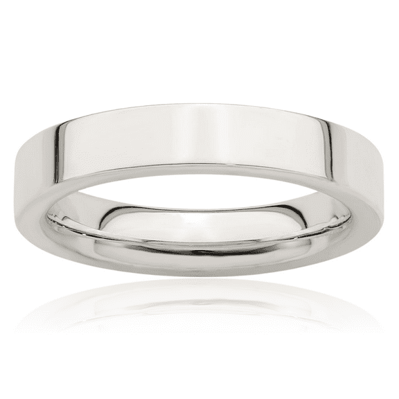 925 Sterling Silver 4mm Comfort Fit Plain Classic Wedding Band Ring