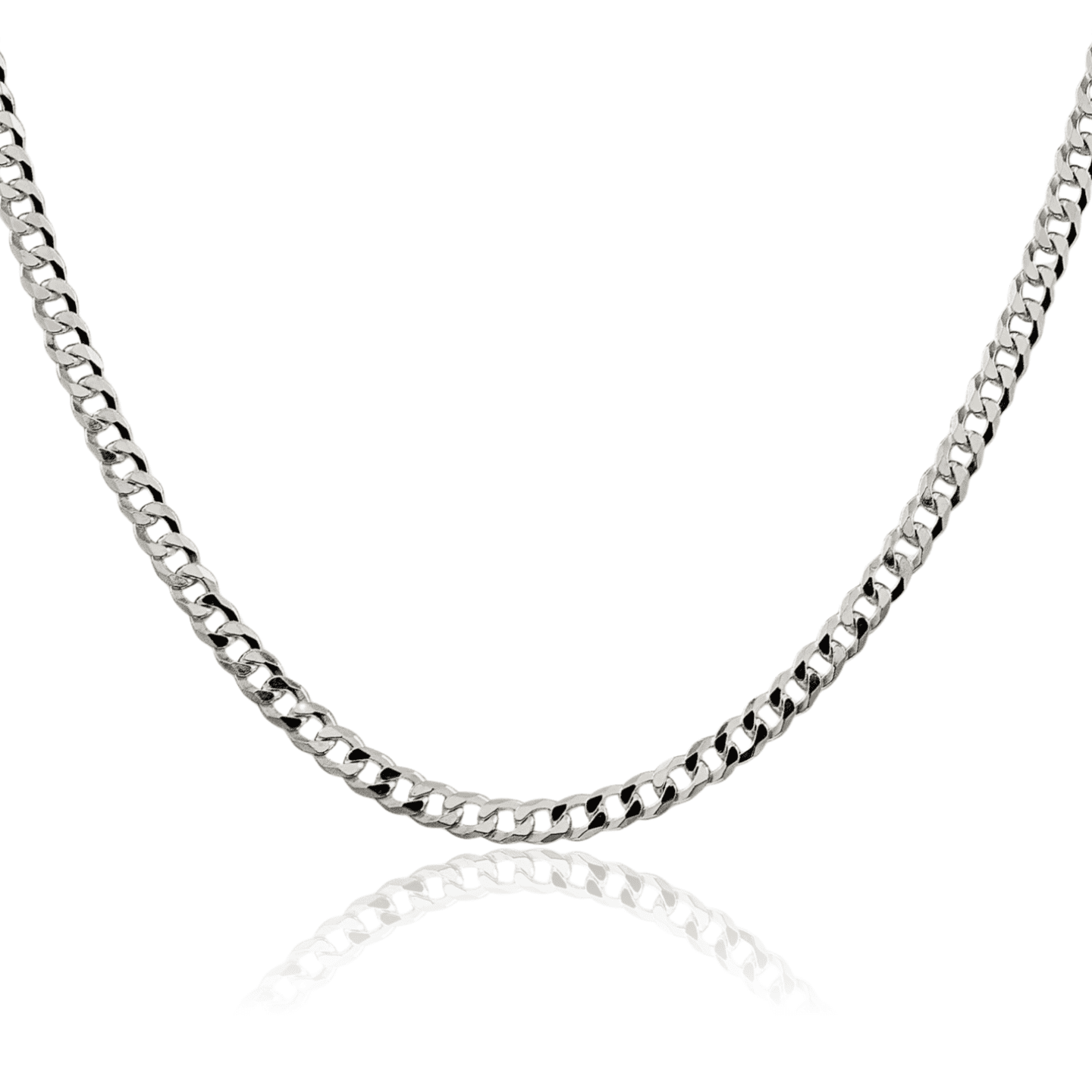 925 Sterling Silver 4mm Curb Link Chain Necklace - Walmart.com