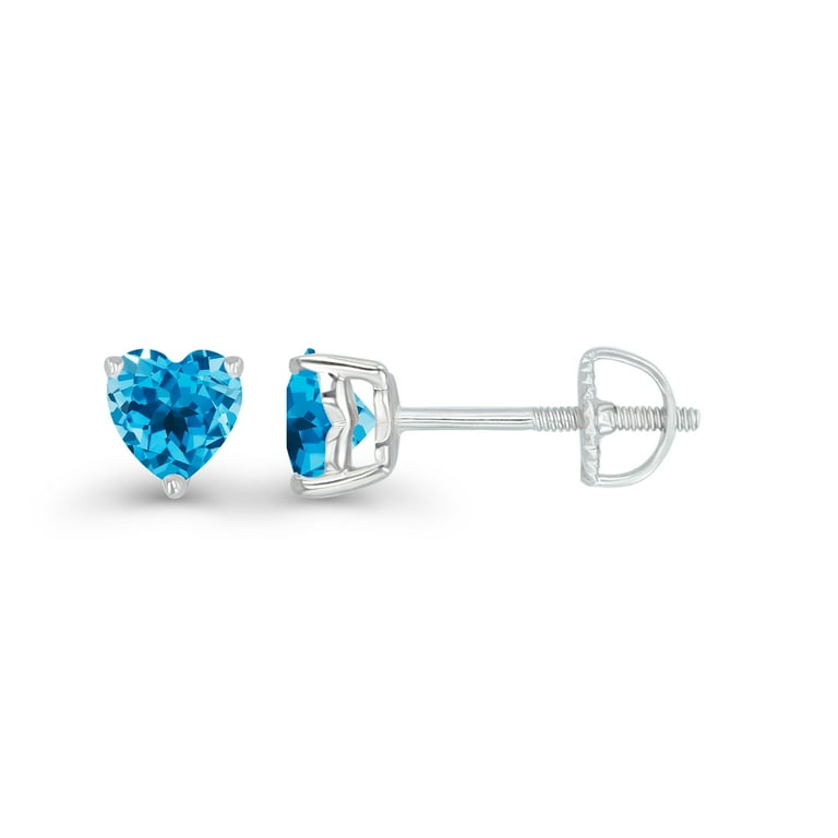 Sterling Silver 4mm Heart Birthstone Post Earrings Sterling Silver 4mm Heart Birthstone Post Earrings