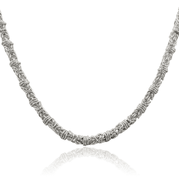 925 sterling silver 4mm byzantine link chain necklace 18 inch