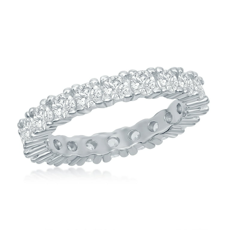 Solitaire Engagement Ring 4mm Cubic Zirconia Rhodium on Sterling Silver Solitaire Engagement Ring 4mm Cubic Zirconia Rhodium on Sterling Silver