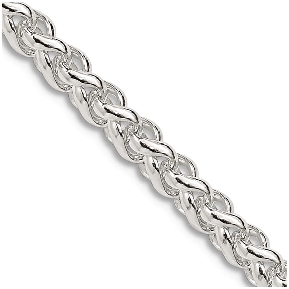 925 Sterling Silver 4mm Round Spiga Chain Necklace 22 Inch Chain Necklace for Women and Men