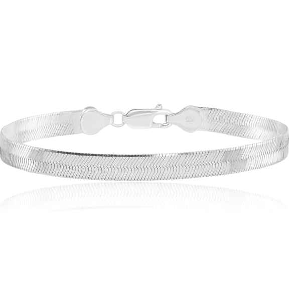 925 Sterling Silver 5.25mm Herringbone Chain Bracelet