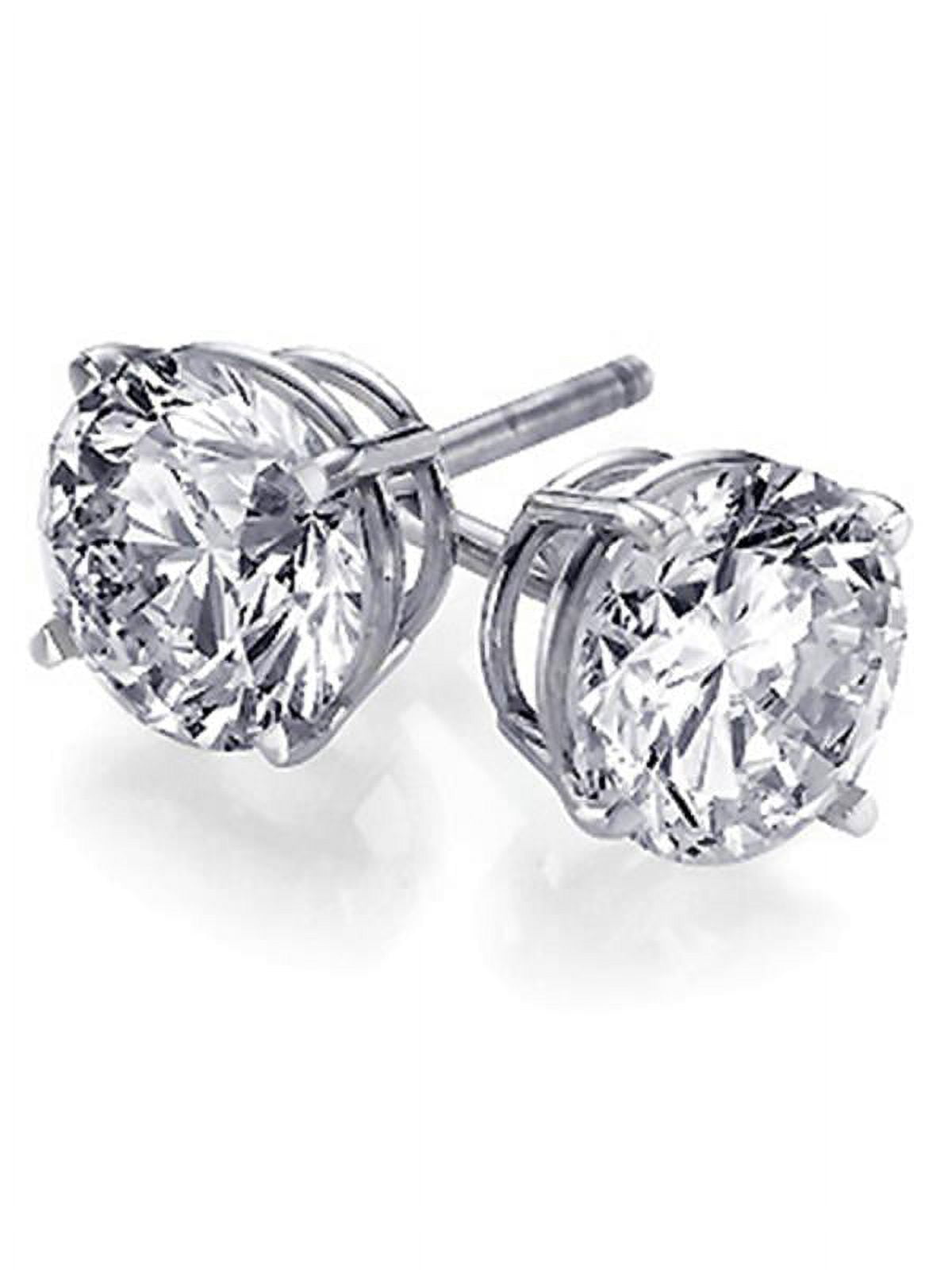 ANDREA JEWELERS 925 Sterling Silver 5.5 tcw Basket Setting 9MM Clear Round CZ Cubic Zirconia Nickel Free Stud Earrings
