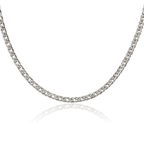 925 Sterling Silver 5.65mm 6 Side Double Curb Link Chain Necklace