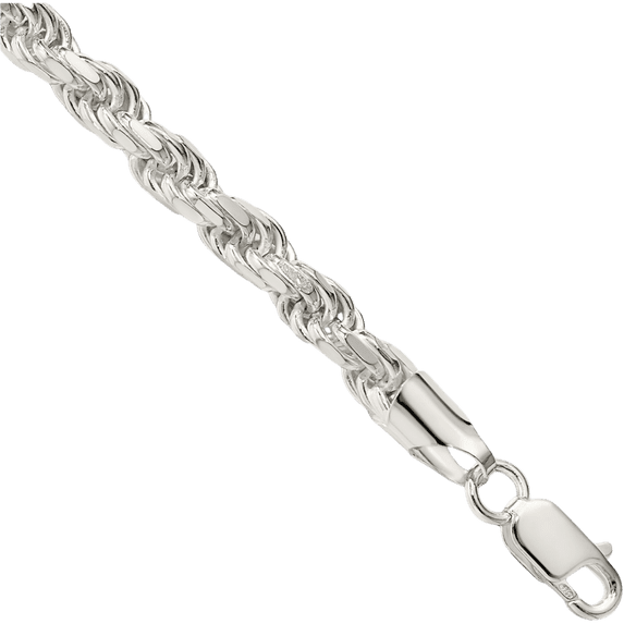925 sterling silver 5.75mm rope chain bracelet
