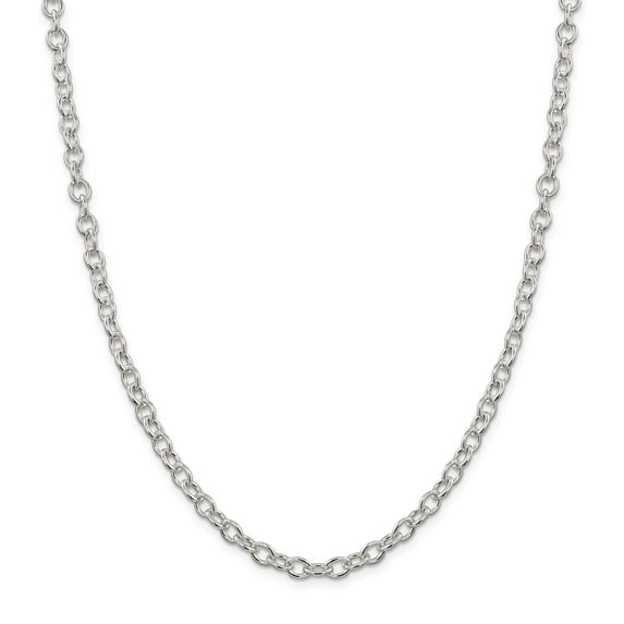 925 Sterling Silver 5.75mm Oval Cable Chain 16 Inch
