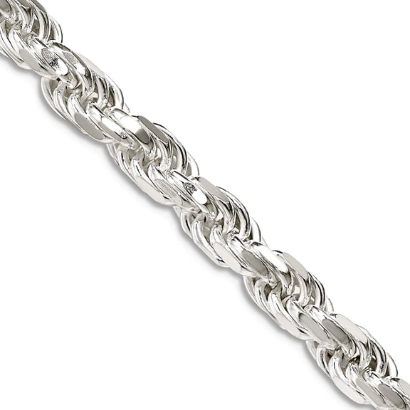 925 Sterling Silver 5.75mm Sparkle-Cut Rope Chain Necklace 26 Inch Chain Necklace for Women and Men