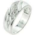 thumbnail image 1 of .925 Sterling Silver Diamond Wedding Band Men's Ring - Size 5.75, 1 of 5