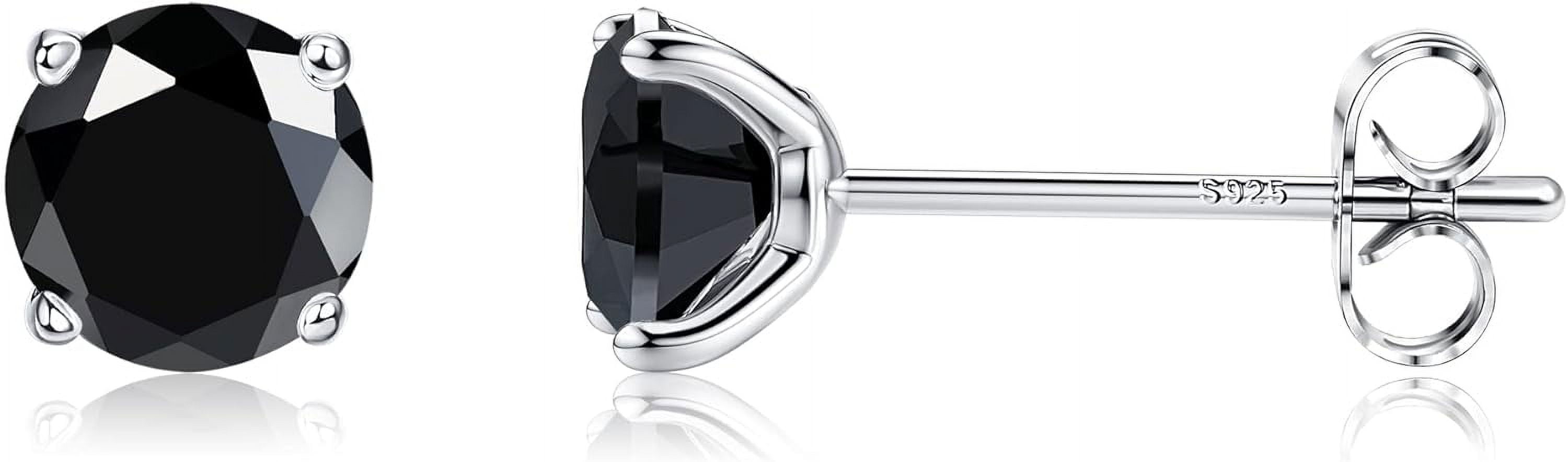 925 Sterling Silver 5Mm Long Post Cubic Zirconia Stud Earrings For Women Men, Cz Studs Earrings Hypoallergenic[Z4186]