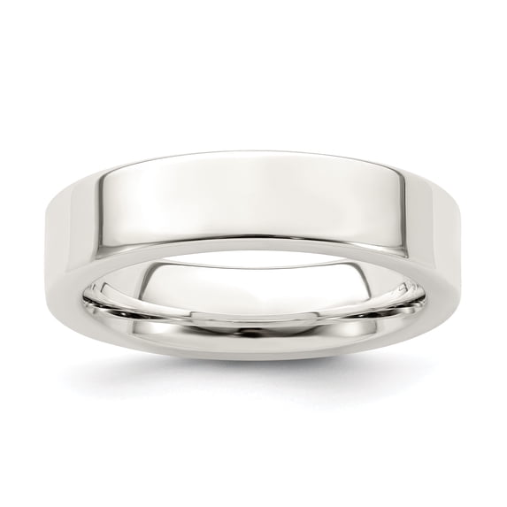 925 Sterling Silver 5mm Comfort Fit Flat Band Ring Size 9