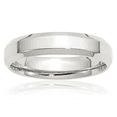 thumbnail image 1 of 925 Sterling Silver 5mm Edge Plain Classic Wedding Band Ring, 1 of 9