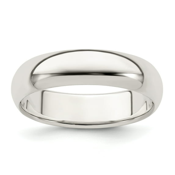 925 Sterling Silver 5mm Half Round Band Ring Size 7