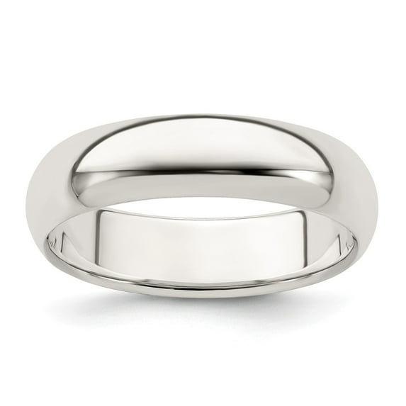 925 Sterling Silver 5mm Half-Round Band S:12