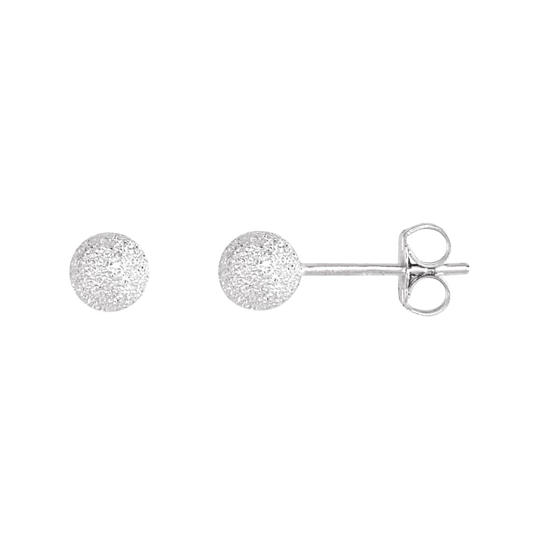 925 Sterling Silver 5mm Polished Ball Earrings With Stardust Fin W Back Ball Earring for Women