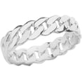 thumbnail image 1 of .925 Sterling Silver 5mm Wide Cuban Link Chain Band Celtic Fashion or Wedding Ring - Size 10-3/4, 1 of 4