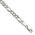 thumbnail image 1 of 925 Sterling Silver 6.1mm Flat Sparkle-Cut Pave Figaro Chain Necklace 16 Inch Chain Necklace for Women and Men, 1 of 2