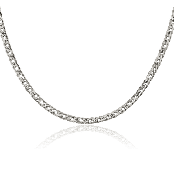 925 Sterling Silver 6.25mm 6 Side Double Curb Link Chain Necklace