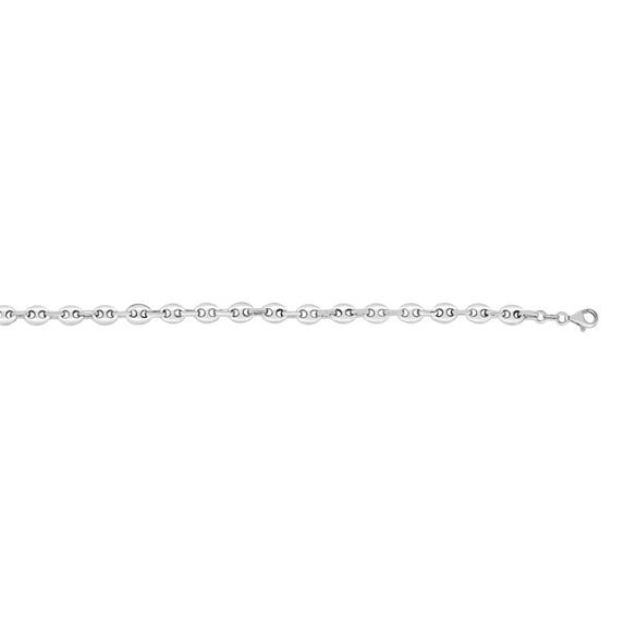 925 Sterling Silver 6.4mm Polished Lite Puffed Mariner Chain Necklace With Lobster Clasp 20 Inch Chain Necklace for Wome