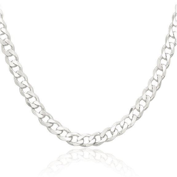 925 Sterling Silver 6.5mm Curb Link Chain Necklace 16 inch