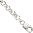 thumbnail image 1 of 925 Sterling Silver 6.75mm Cable Rolo Link Chain Bracelet, 1 of 3