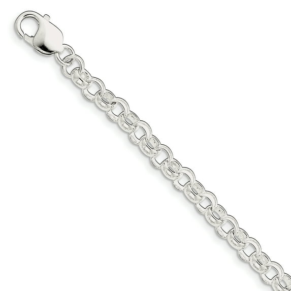 925 Sterling Silver 6.75mm Rope Chain Bracelet