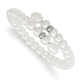 thumbnail image 1 of Primal Silver Sterling Silver 6-8mm Freshwater Cultured Button and Rice Pearl Flexible Bracelet, 1 of 3