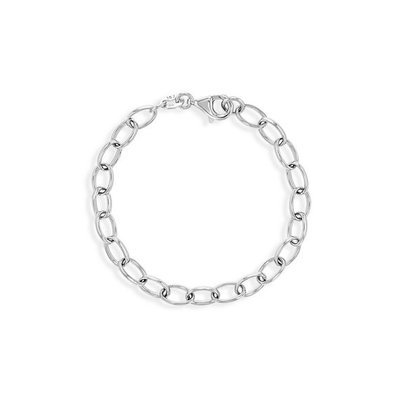 925 Sterling Silver 6" Classic Link Charm Bracelet for Little Girls & Preteen