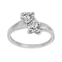 925 Sterling Silver 6MM Heart Shape Moissanite Two Stone Heart Women Valentine Gift Ring