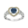 thumbnail image 1 of 925 Sterling Silver 6MM London Blue Topaz Women Valentines Day Gifts Ring in Open Heart, 1 of 2