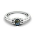 thumbnail image 1 of 925 Sterling Silver 6X4mm Oval Labradorite Solitaire Women Mother's Day Gift Ring, 1 of 3
