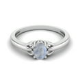 thumbnail image 1 of 925 Sterling Silver 6X4mm Oval Rainbow Solitaire Women Valentines Day Gifts Ring, 1 of 3