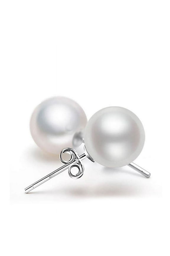 6mm/8mm/10mm Freshwater Cultured Pearl Button Ball Stud Earrings For Women As Best Gifts Jewerly