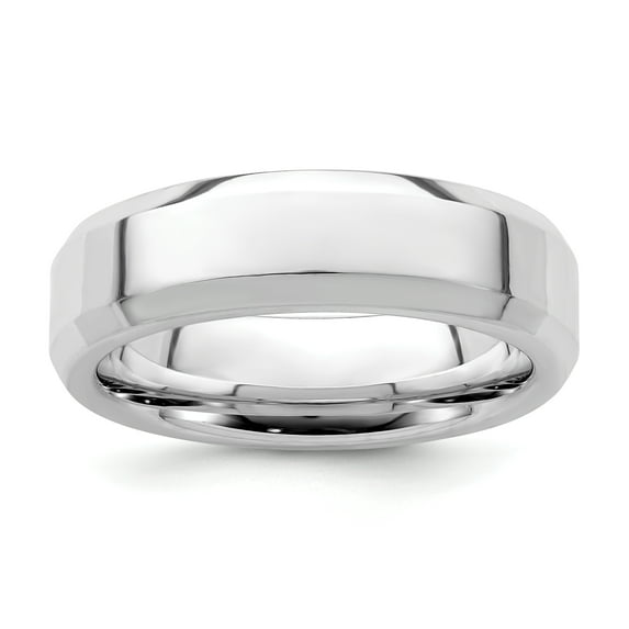 925 Sterling Silver 6mm Bevel Edge Band Ring Size 11