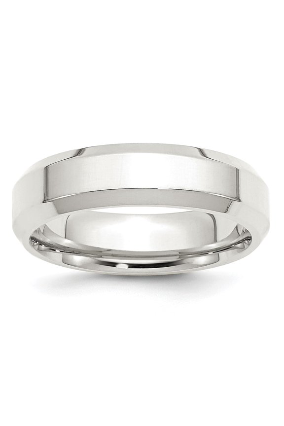 925 Sterling Silver 6mm Bevel Edge Bridal Engagement Wedding Band Ring Fine Jewelry For Women Gifts For Her, Size 13