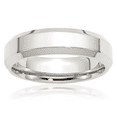 thumbnail image 1 of 925 Sterling Silver 6mm Edge Plain Classic Wedding Band Ring, 1 of 9